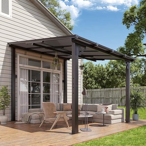 15 Best Aluminum Pergolas for Stylish and Durable Outdoor Spaces 15 Aoxun 8'x10' Aluminum Top Gazebo with Polycarbonate Panel