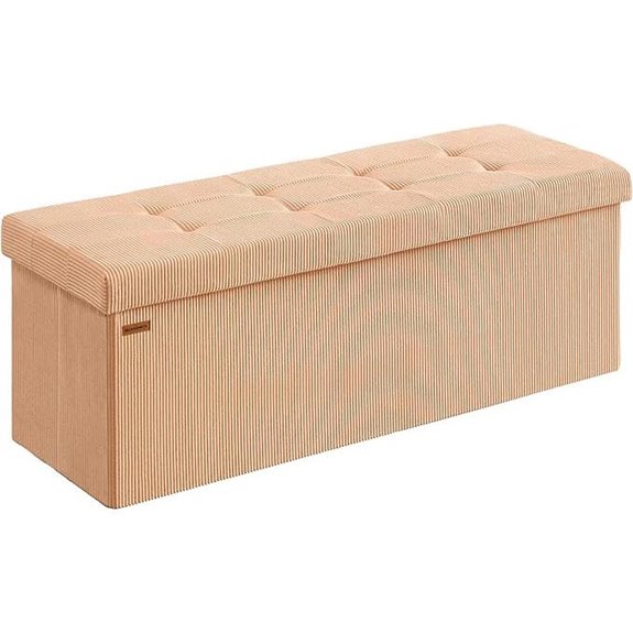 Songmics Mazie Storage Ottoman Bench Apricot