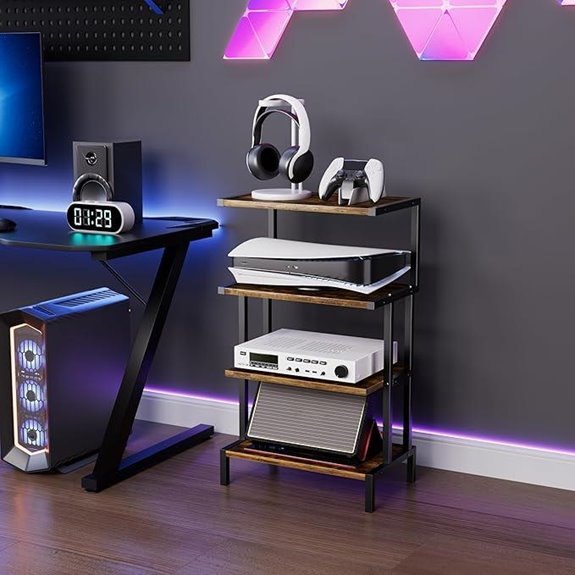 15 Best Game Storage Stands to Organize Your Collection in 2026 14 Aquzee 4-Tier AV Media Console Shelf for Games