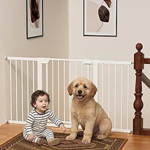 Baby Gate for Stairs and Doorways Auto Close White
