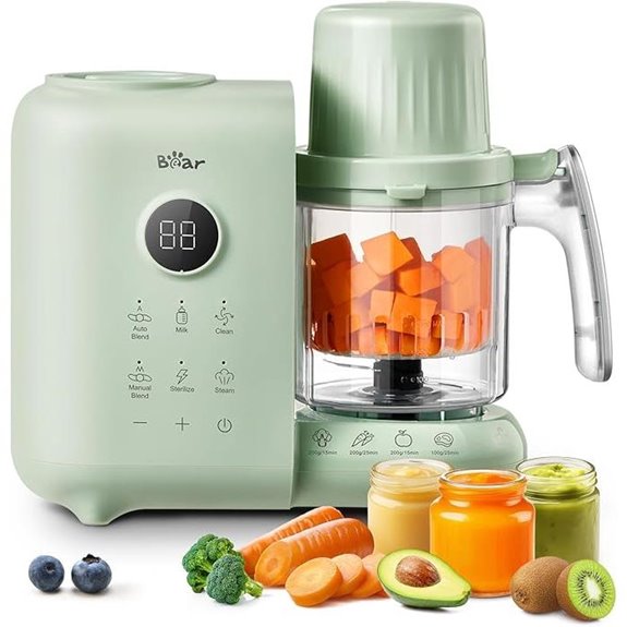15 Best Baby Food Makers That Make Mealtime Easier and More Nutritious 6 Bear Baby Food Maker with Steam Baskets and Sterilizer