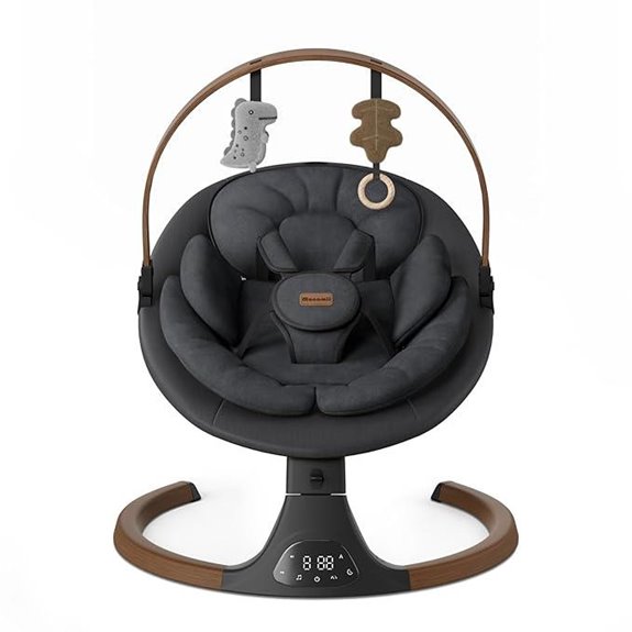 15 Best Smart Baby Swings That Keep Your Little One Entertained and Cozy 7 Monamii Baby Swing with Music Remote & Bluetooth