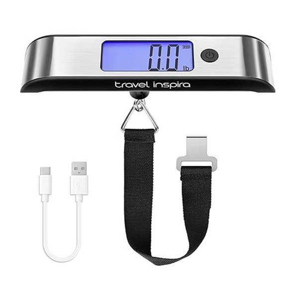 15 Best Travel Scale Luggage to Keep Your Packing in Check in 2026 7 Travel Inspira Rechargeable Luggage Scale with Backlit Display