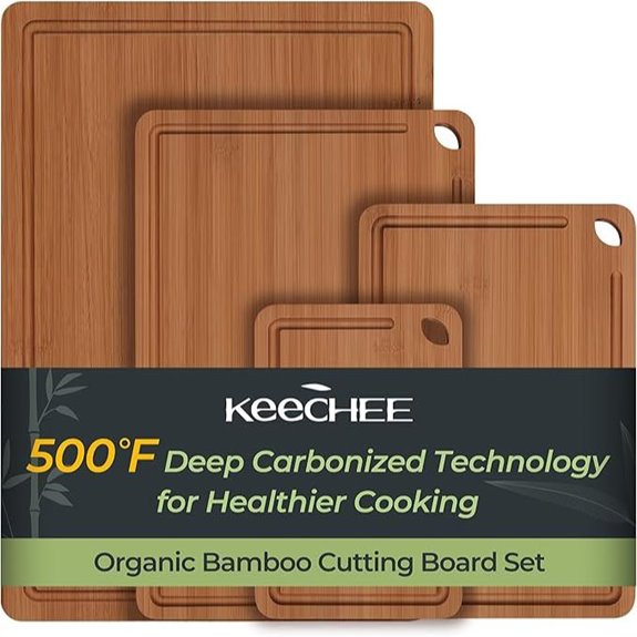15 Best Knife-Friendly Cutting Boards for 2026 4 Carbonized Bamboo Cutting Board Set (4 Pieces)
