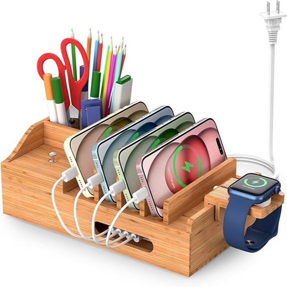 15 Best Console Charging Stations to Keep Your Gaming Gear Powered Up All Night 10 Bamboo Multi-Device Charging Station with Cables and Stand