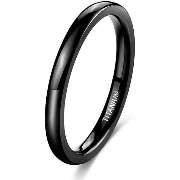 TIGRADE Black Titanium Wedding Band (2-8mm Sizes)