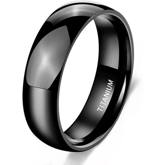 TIGRADE Black Titanium Wedding Band (2-8mm Sizes 3-14.5)