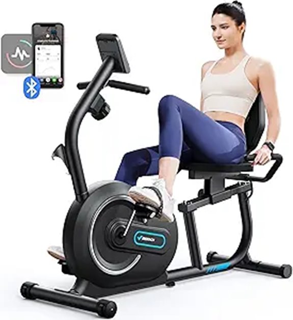 MERACH Bluetooth Recumbent Exercise Bike with App