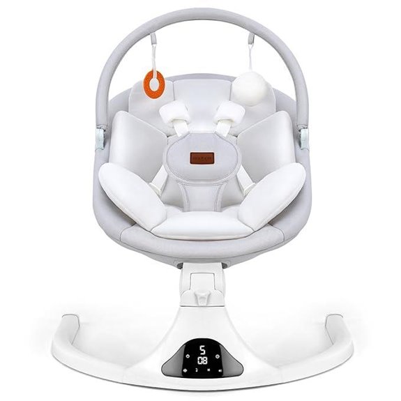 Baby Swing with Remote Adjustable Speeds Bluetooth Gray