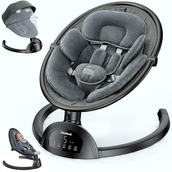 15 Best Smart Baby Swings That Keep Your Little One Entertained and Cozy 11 BabyBond Bluetooth Baby Swing with Remote Control