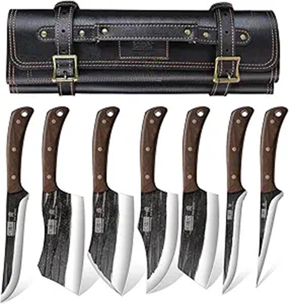 15 Best Knife Sets for 2026 That Top Chefs Swear By 10 HOSHANHO Butcher Knife Set with Roll Bag