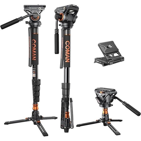 14 Best Video Tripods for Filmmakers in 2026 7 COMAN Camera Monopod with Fluid Head and Tripod