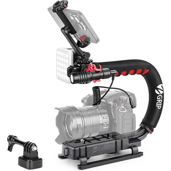 13 Best Camera Stabilizers in 2026 for Smooth, Professional Shots 5 Zeadio Camera Stabilizer with LED Light & Microphone