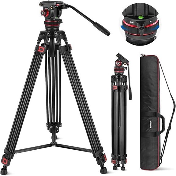 NEEWER 74 Tripod with Fluid Head for Cameras