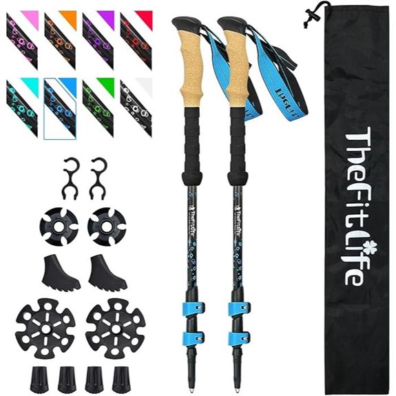 TheFitLife Carbon Fiber Trekking Poles for Hiking