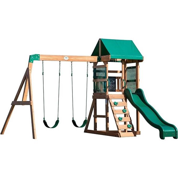 15 Best Wooden Backyard Playsets That Will Keep Kids Entertained All Summer 4 Backyard Discovery Buckley Hill Cedar Playset