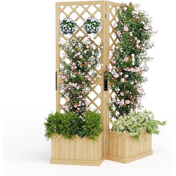 GarveeLife Cedar Privacy Screen with Planter Box