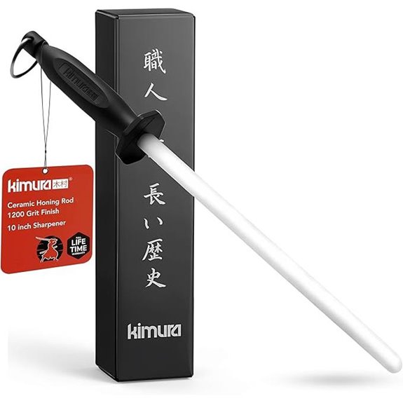 Kimura Ceramic Honing Rod 10-inch Knife Sharpening Steel