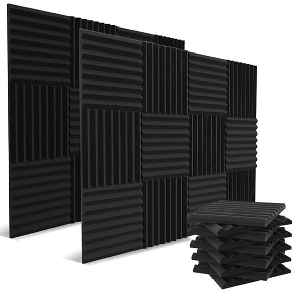 52 Pack Acoustic Foam Panels Charcoal Soundproof Wedges