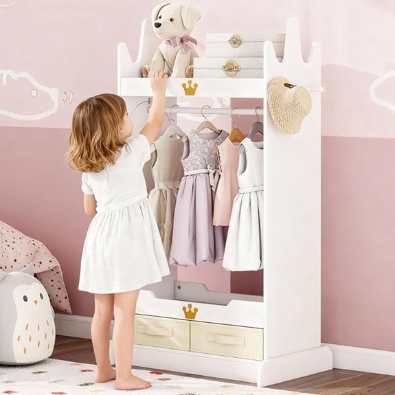 15 Best Dress-Up Wardrobes for Kids That Will Spark Imagination 14 Kids Dress Up Storage with Mirror and Shelves