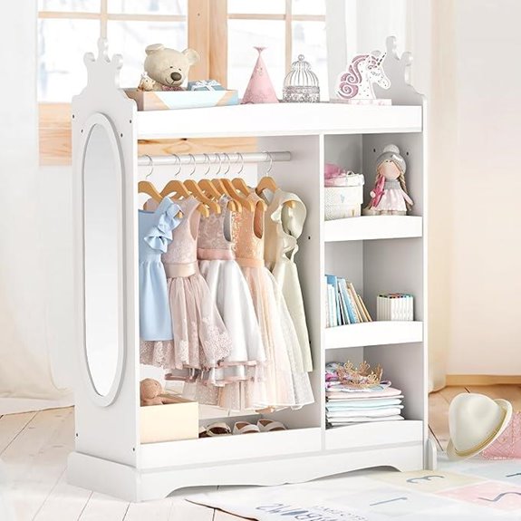 15 Best Dress-Up Wardrobes for Kids That Will Spark Imagination 12 Kids Dress-up Storage Wardrobe with Mirror