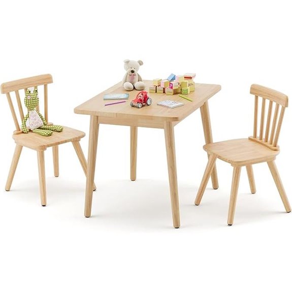 15 Best Kids’ Wooden Table Sets That Are Perfect for Play and Learning 15 Curipeer Windsor Kids Table & 2 Chair Set