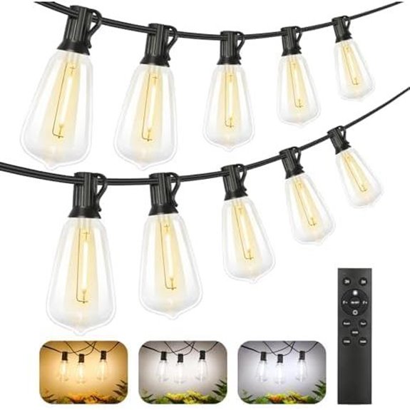 15 Best Patio Lighting Systems to Brighten Your Outdoor Space in 2026 5 Brightever 3-Color 100ft Outdoor LED String Lights
