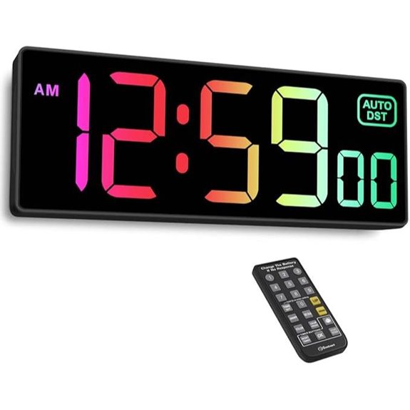 colorful digital wall clock