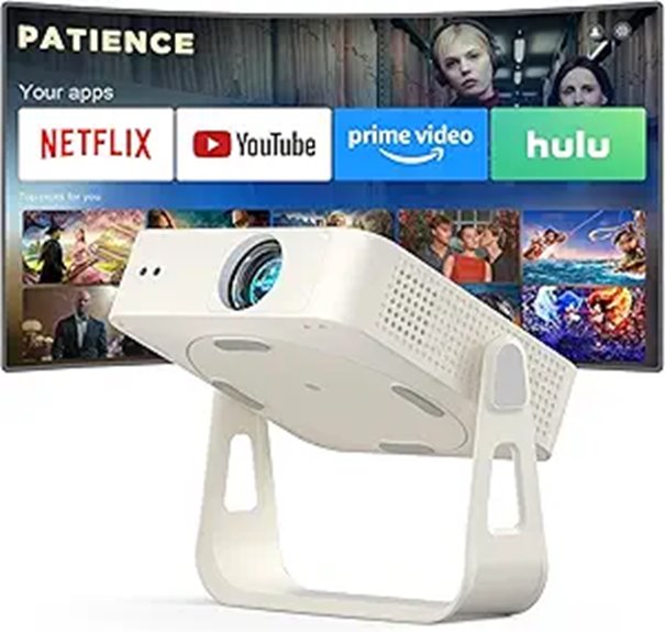 Smart Mini 4K WiFi Bluetooth Projector with Stand