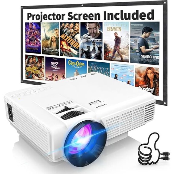 1080P Portable Mini Projector with Bluetooth and HDMI