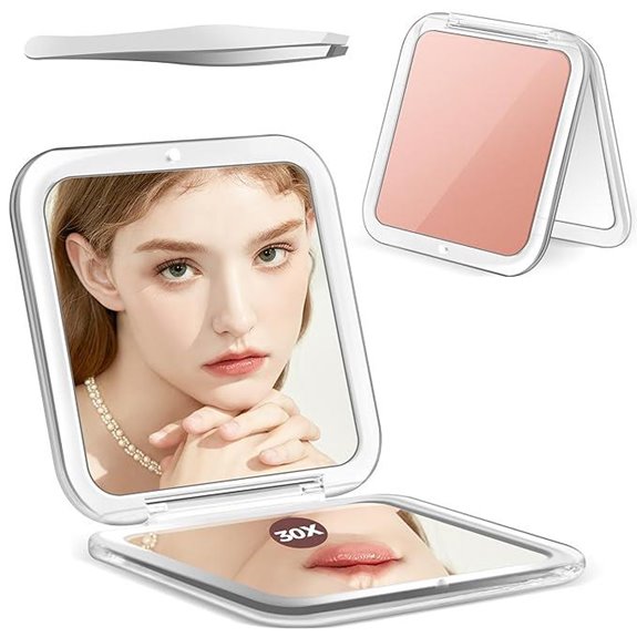 15 Best Premium Compact Mirrors That Combine Elegance and Functionality 8 MIYADIVA Compact Mirror with 30X Magnification
