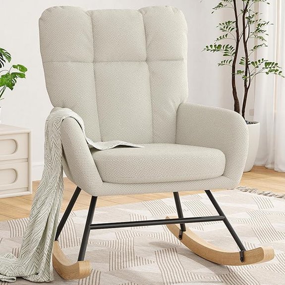 Nursery Rocking Chair for Breastfeeding and Small Spaces