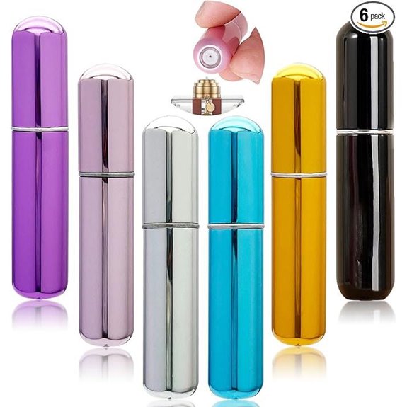 Travel-Size Refillable Perfume Spray Bottles (6 Pack)