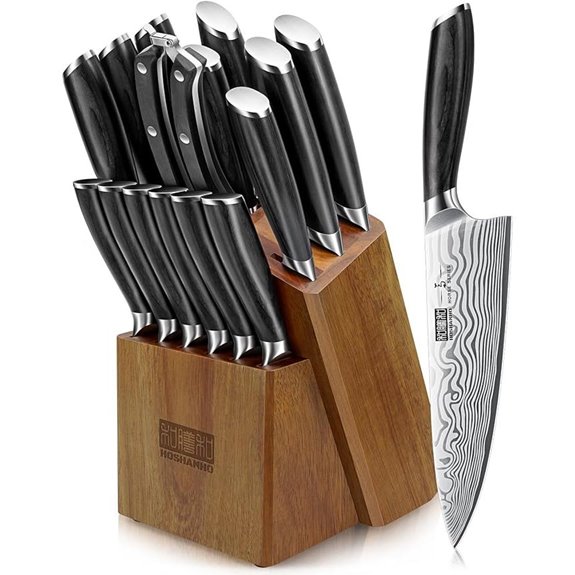 HOSHANHO 16-Piece Knife Set with Block