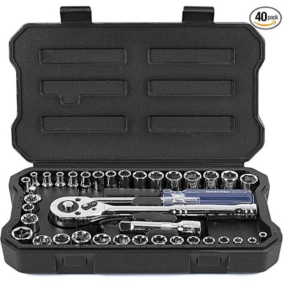 WORKPRO 39-Piece Drive Socket Set with Ratchet