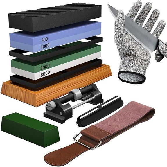 Knife Sharpening Stone Set with Accessories