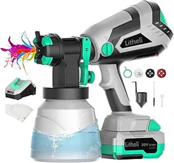 10 Best Paint Sprayers That Deliver Perfect Finishes Every Time 4 Litheli Cordless HVLP Paint Sprayer with Battery
