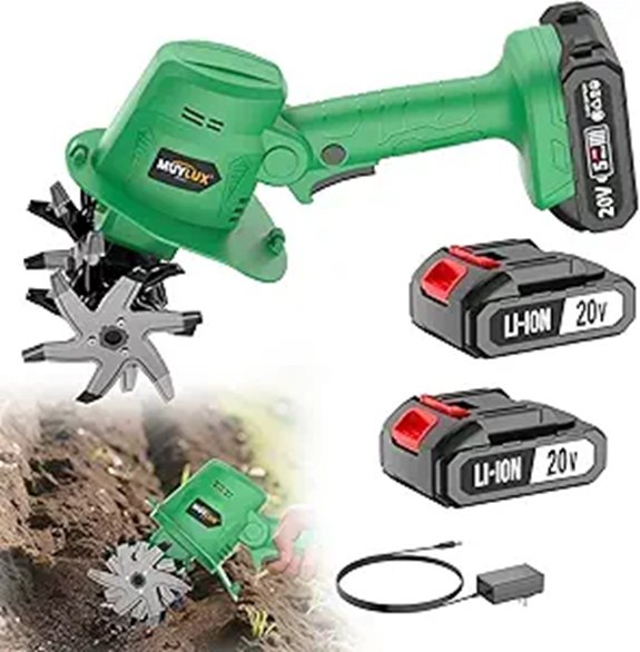 15 Best Electric Garden Tillers for a Flawless Yard in 2026 5 20V Cordless Garden Tiller with Batteries & Charger