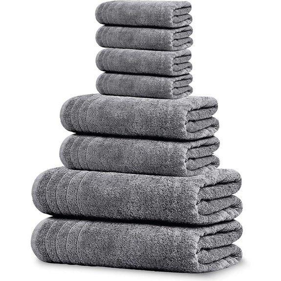 15 Best Premium Cotton Towel Sets That Combine Luxury and Absorbency 9 Tens Towels Set of 8 Cotton Quick-Dry Dark Grey