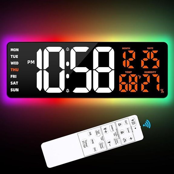 digital clock with color options