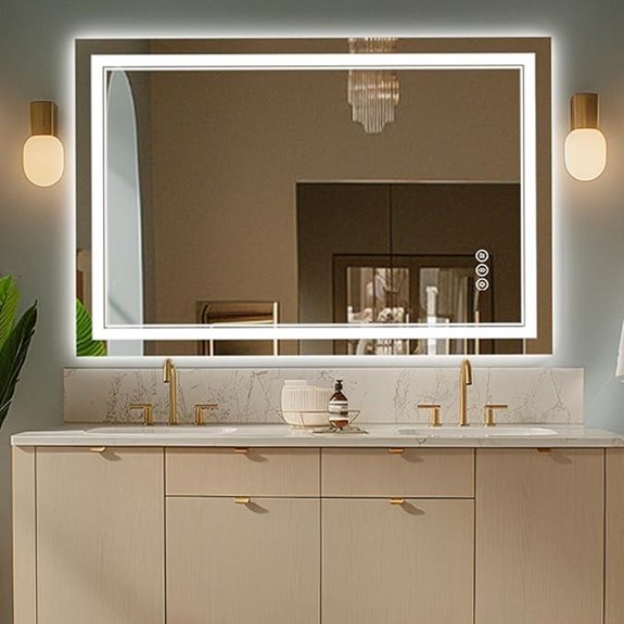 LED Bathroom Mirror with Lights Dimmable Anti-Fog