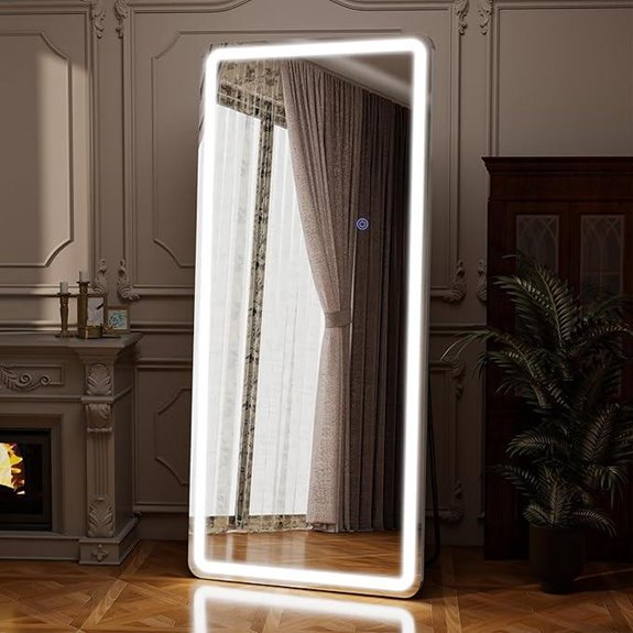 Full-Length LED Mirror with Dimmable Lights