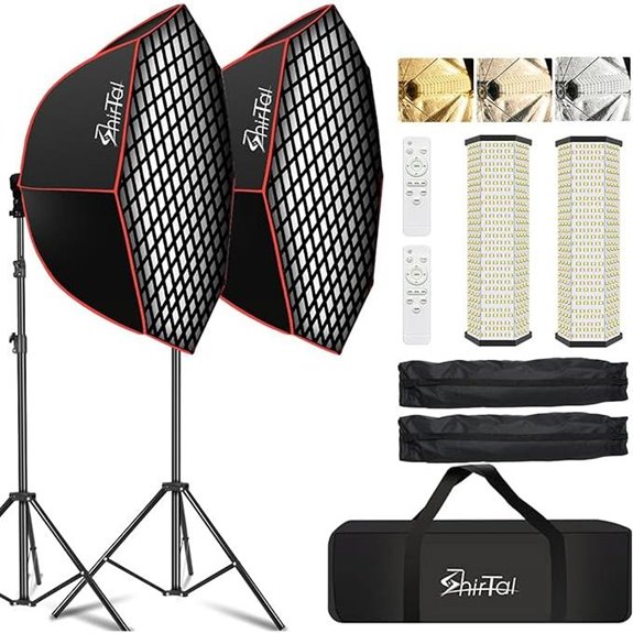Softbox Photography Lighting Kit with Dimmable LED