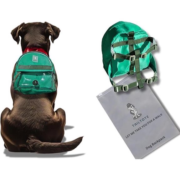 Dog Hiking Backpack Harness with Poop Bag Holder