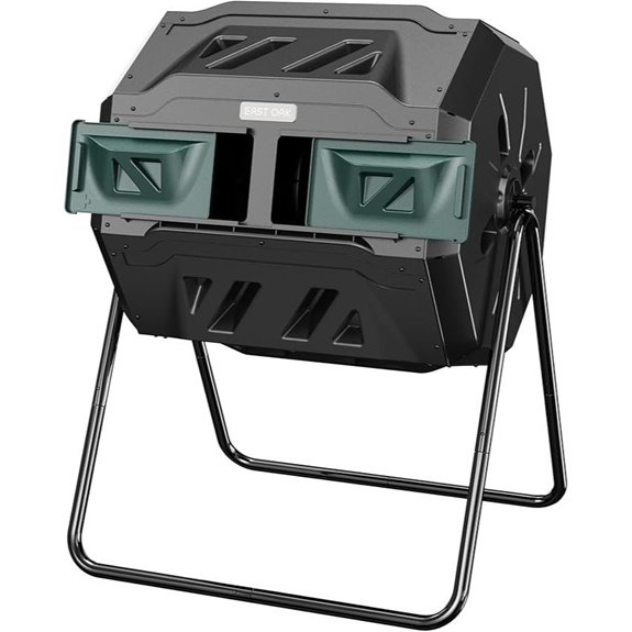 EAST OAK 43-Gal Dual Chamber Compost Tumbler