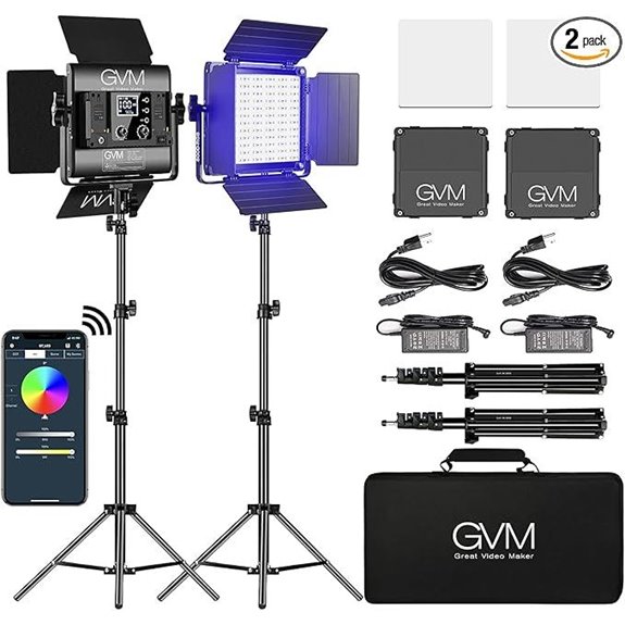 15 Best LED Panel Lights for Video Production in 2026 6 GVM RGB LED Video Light Kit (2 Pack)