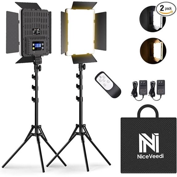 15 Best LED Panel Lights for Video Production in 2026 14 NiceVeedi 2-Pack Bi-Color Photography Lighting Kit