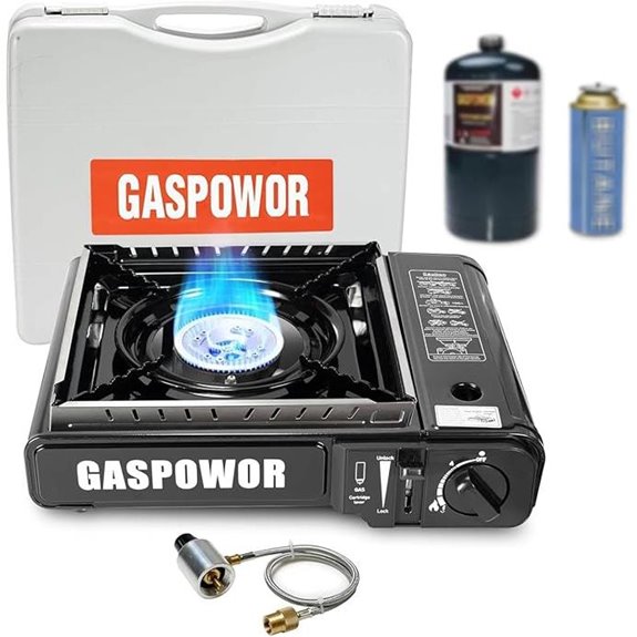 Dual Fuel Camping Stove with Windblocker and Carrying Case