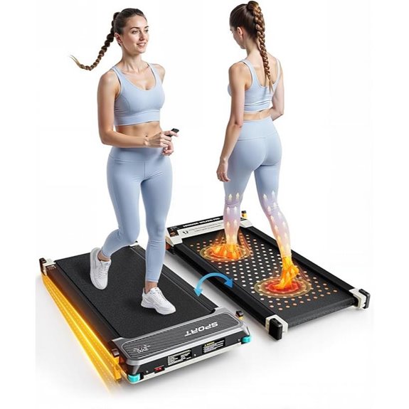 FUNRAY 2-in-1 Walking Treadmill with Incline