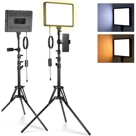 NEEWER 2-Pc LED Video Light Kit with Tripods